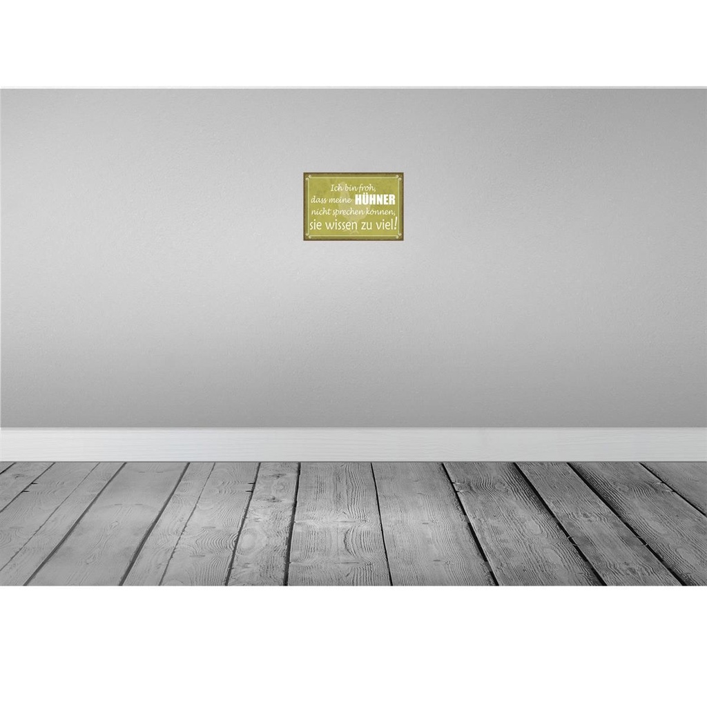 [LA-129711-H] Holzschild 20x30 cm froh meine Hühner nicht sprechen Bild 2
