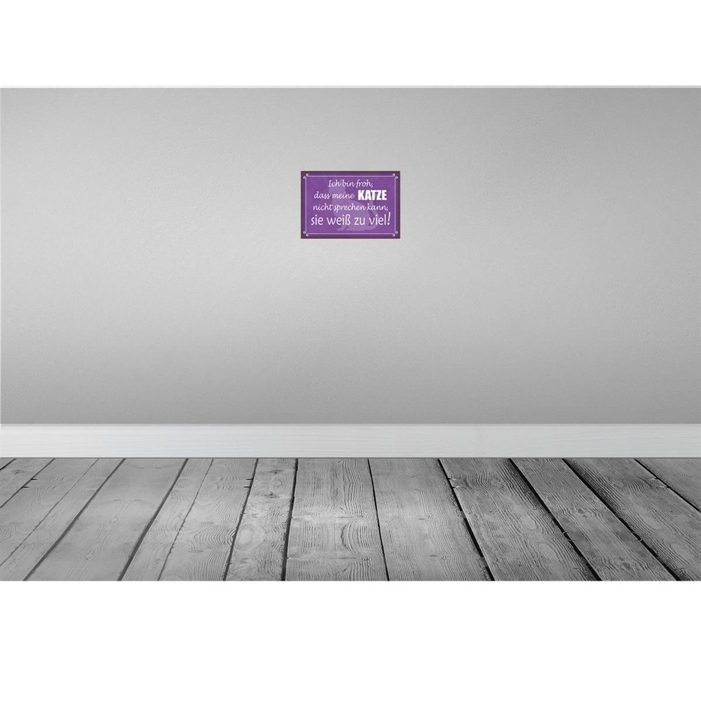 [LA-129712] Blechschild 20x30 cm froh meine Katze nicht sprechen Bild 2
