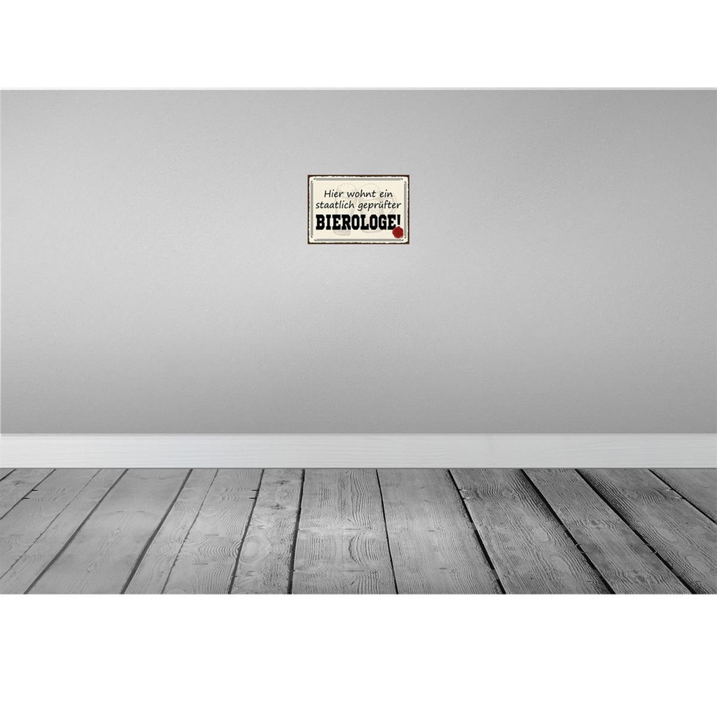 [LA-129722-H] Holzschild 20x30 cm Bier hier wohnt Bierologe Bild 2