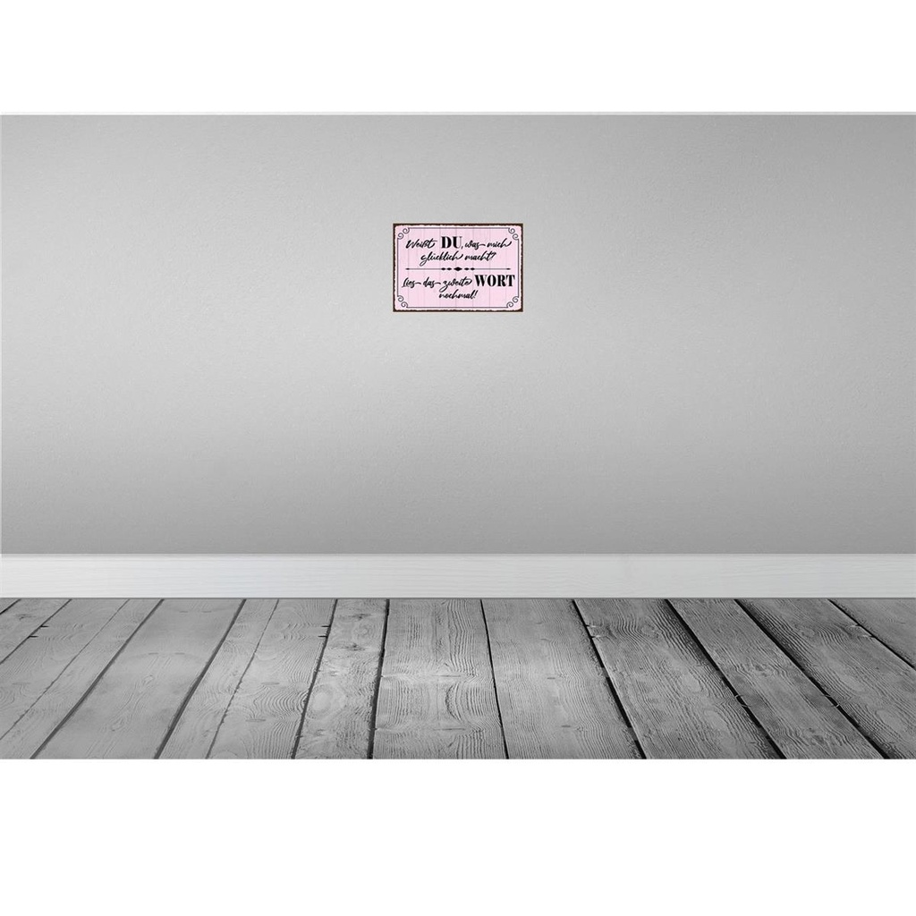 [LA-129724-H] Holzschild 20x30 cm weißt DU was mich glücklich Bild 2