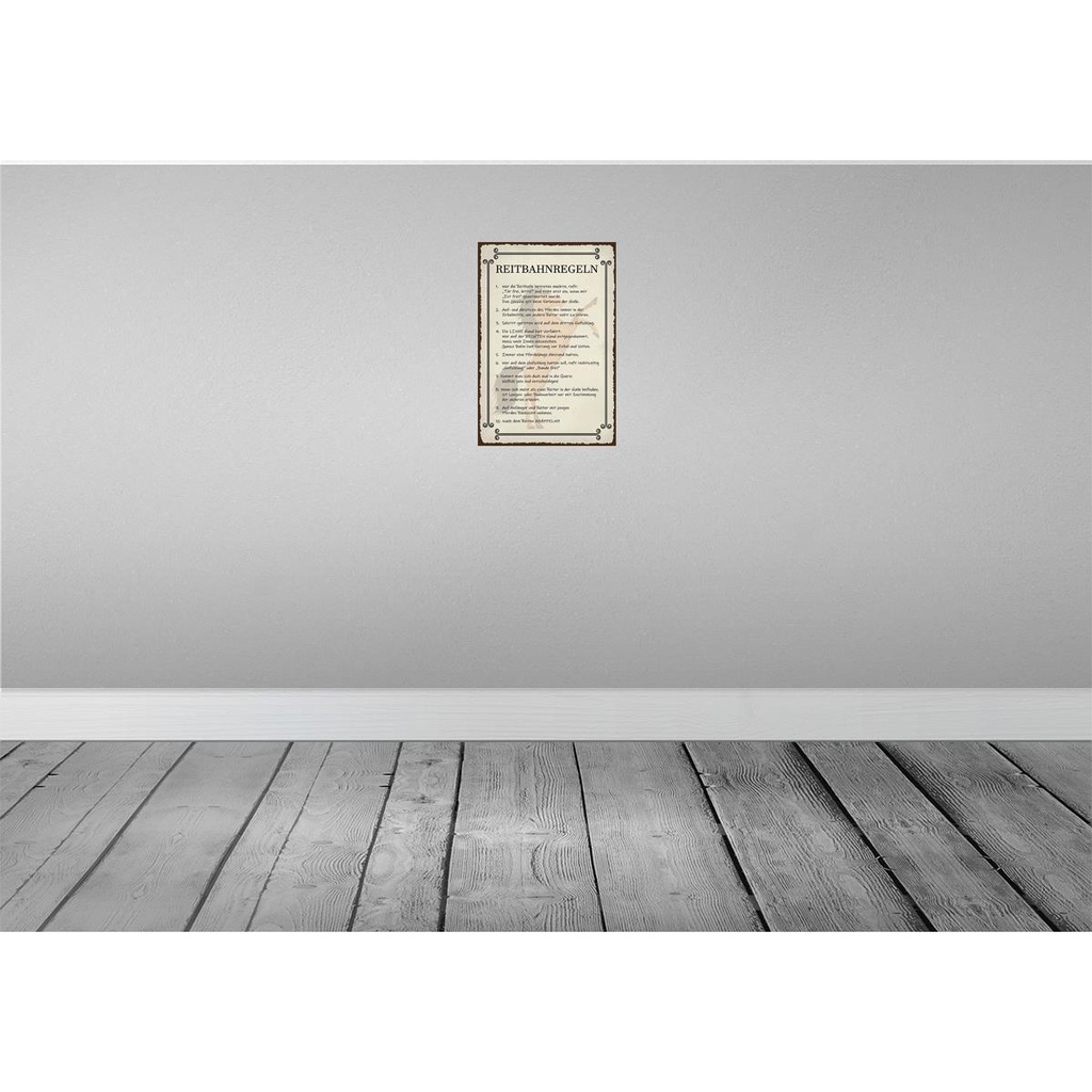 [LA-129728] Blechschild 30x20 cm Reitbahnregeln wer Reithalle Spruch Zitat Bild 2
