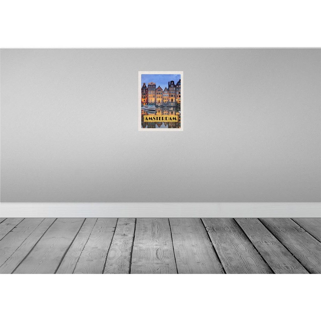 [LA-129737] Blechschild 30x20 cm Amsterdam bei Nacht Reiseziel Bildmotiv Reisemotiv Abenteuer Reisen Urlaub Bild 2