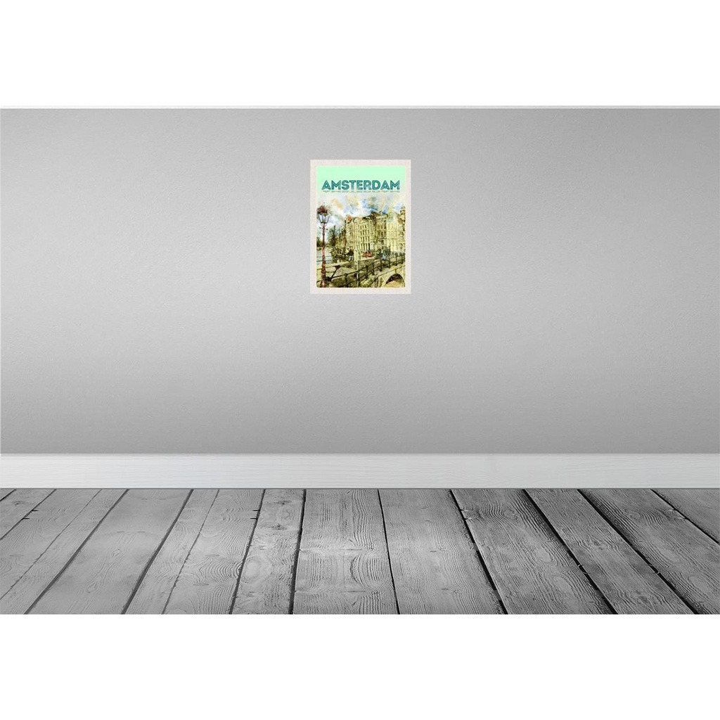 [LA-129744] Blechschild 30x20 cm Vintage Kunst Amsterdam Bildmotiv Reisemotiv Abenteuer Reisen Urlaub Bild 2