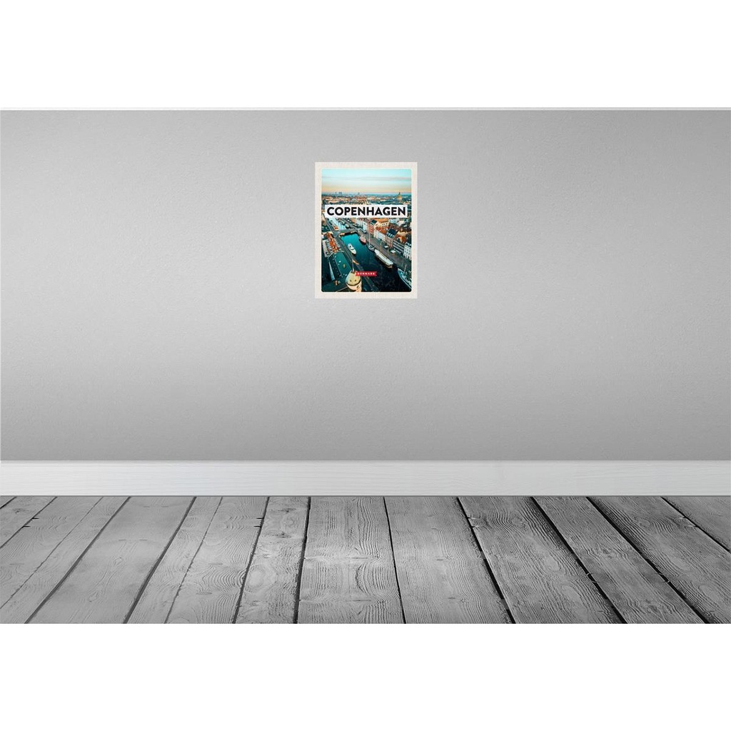 [LA-129759-H] Holzschild 30x20 cm Copenhagen Denmark Altstadt Fluss Bildmotiv Reisemotiv Abenteuer Reisen Bild 2