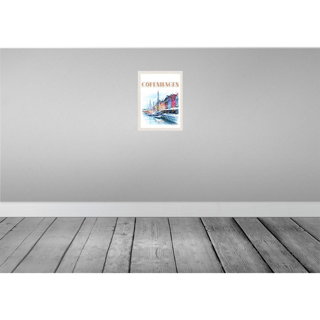 [LA-129766] Blechschild 30x20 cm Kunst Copenhagen Denmark Boot Bildmotiv Reisemotiv Abenteuer Reisen Urlaub Bild 2