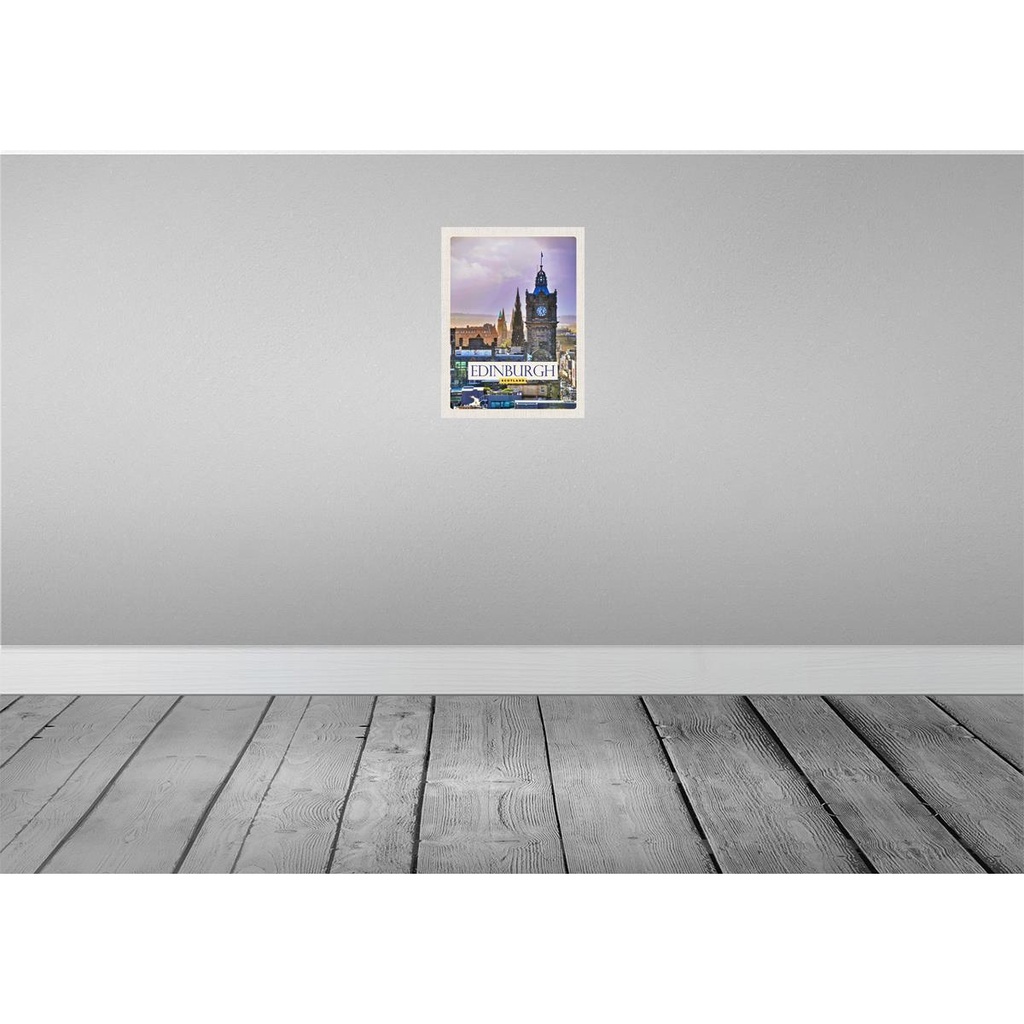 [LA-129781-H] Holzschild 30x20 cm Edinburgh Scotland Uhrturm Bildmotiv Reisemotiv Abenteuer Reisen Bild 2