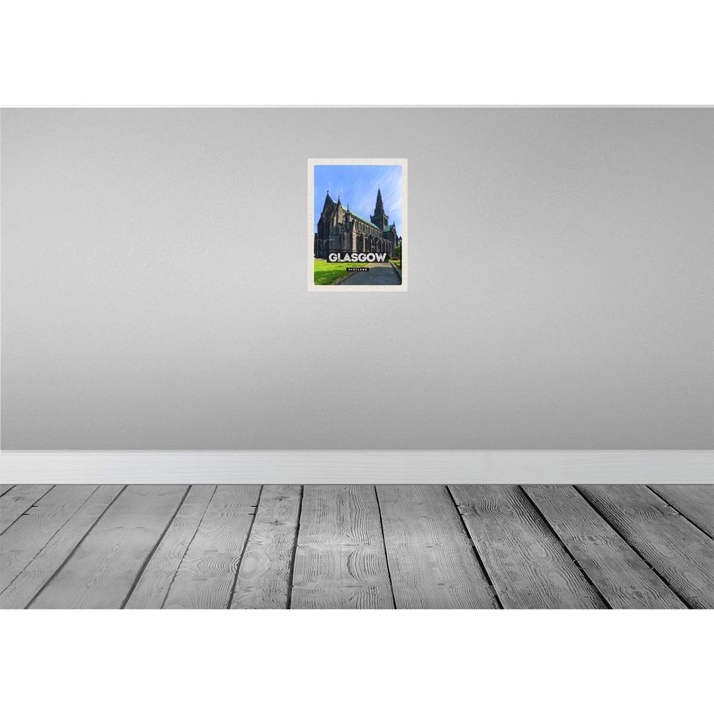 [LA-129795-H] Holzschild 30x20 cm Glasgow Scotland Schloss Bildmotiv Reisemotiv Abenteuer Reisen Bild 2