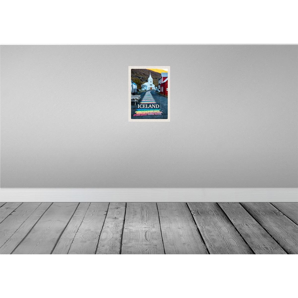 [LA-129800] Blechschild 30x20 cm Iceland Iselstaat Kirche Bildmotiv Reisemotiv Abenteuer Reisen Urlaub Bild 2