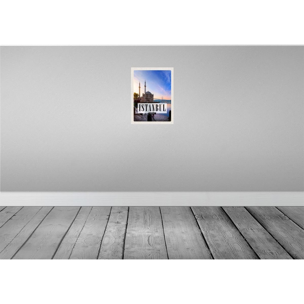 [LA-129807-H] Holzschild 30x20 cm Istanbul Turkey Moschee Meer Bildmotiv Reisemotiv Abenteuer Reisen Bild 2