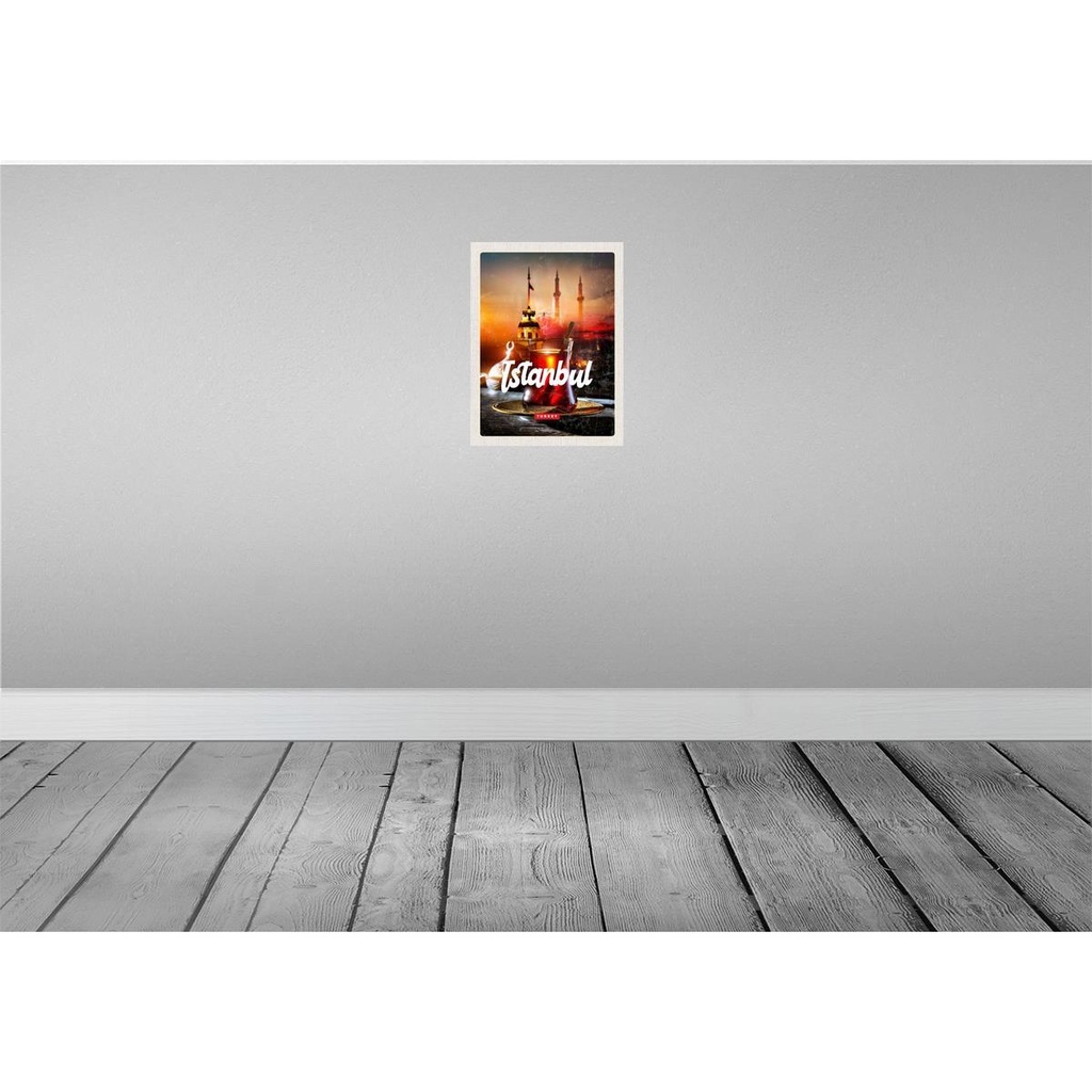 [LA-129809-H] Holzschild 30x20 cm Istanbul Turkey Çay türkischer Tee Bildmotiv Reisemotiv Abenteuer Reisen Bild 2