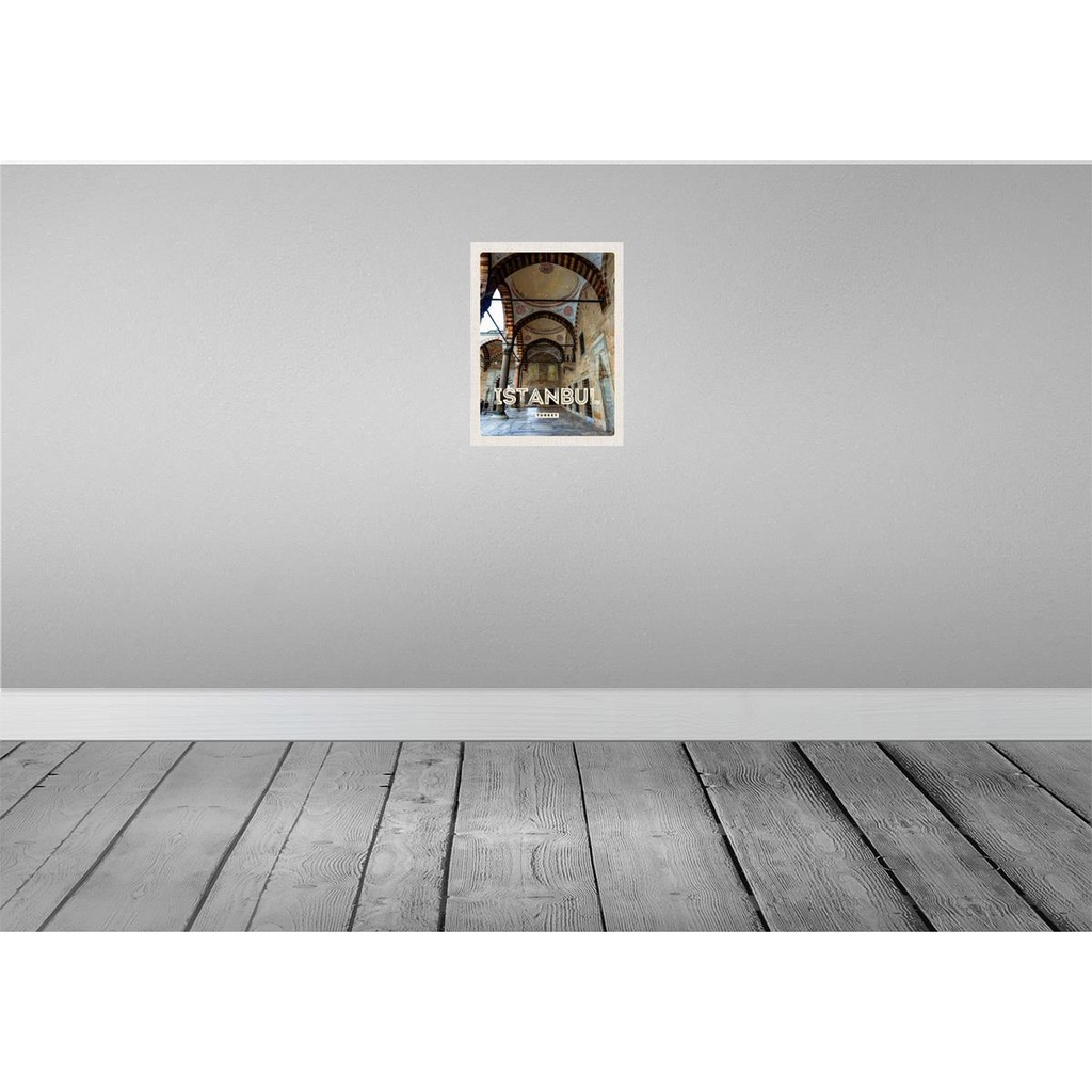 [LA-129810-H] Holzschild 30x20 cm Retro Istanbul Turkey Moschee Bildmotiv Reisemotiv Abenteuer Reisen Bild 2