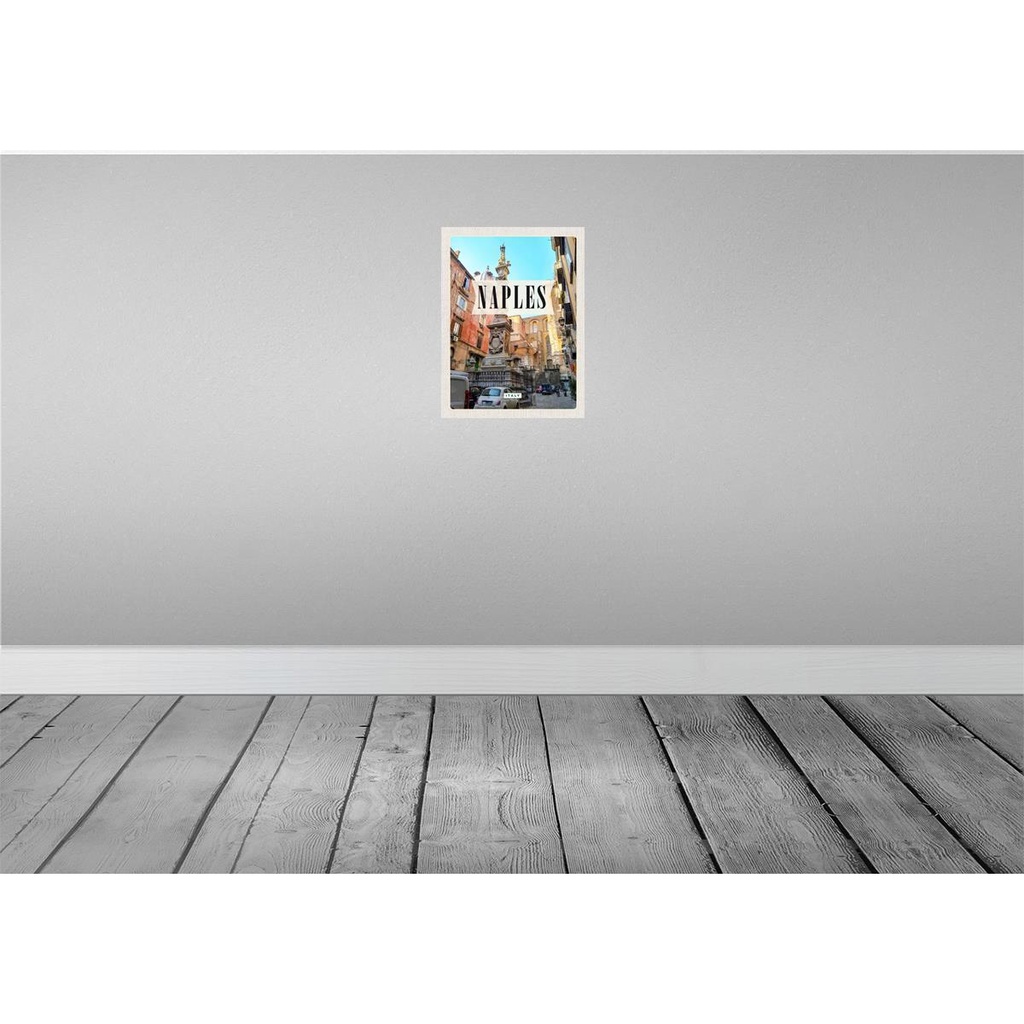 [LA-129821-H] Holzschild 30x20 cm Naples Italy Neapel Italien Architektur Bildmotiv Reisemotiv Abenteuer Reisen Bild 2