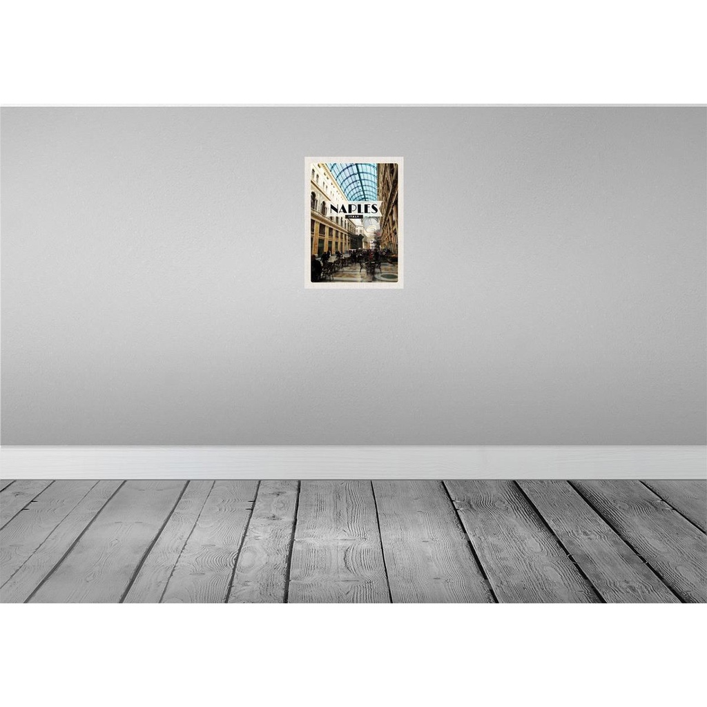 [LA-129824-H] Holzschild 30x20 cm Naples Italy Neapel Galleria Bildmotiv Reisemotiv Abenteuer Reisen Bild 2