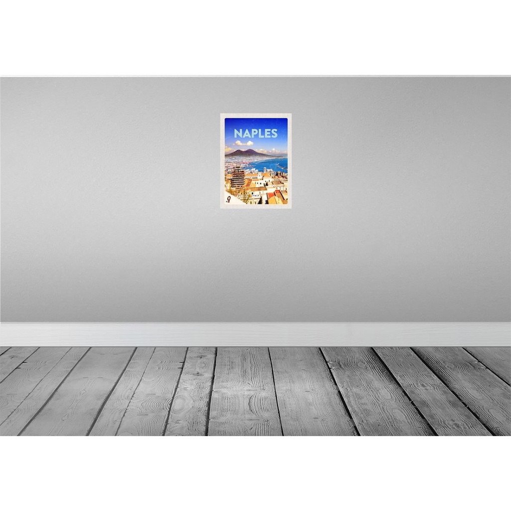 [LA-129826] Blechschild 30x20 cm Retro Naples Urlaub Italy Neapel Panorama Meer Bildmotiv Reisemotiv Abenteuer Reisen Bild 2