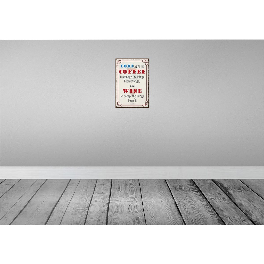 [LA-129839] Blechschild 30x20 cm lord give me coffee and wine Bild 2