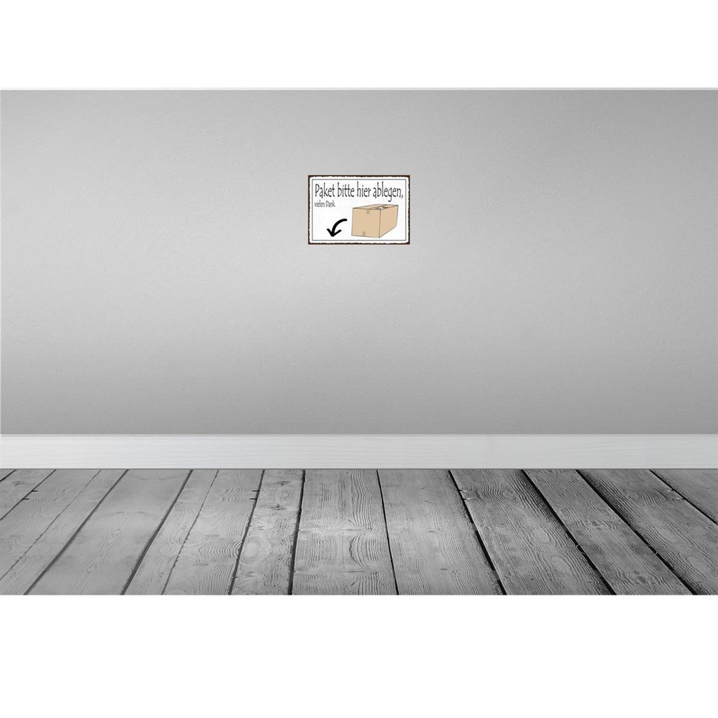 [LA-129862-H] Holzschild 20x30 cm Paket bitte hier ablegen vielen Dank Bild 2