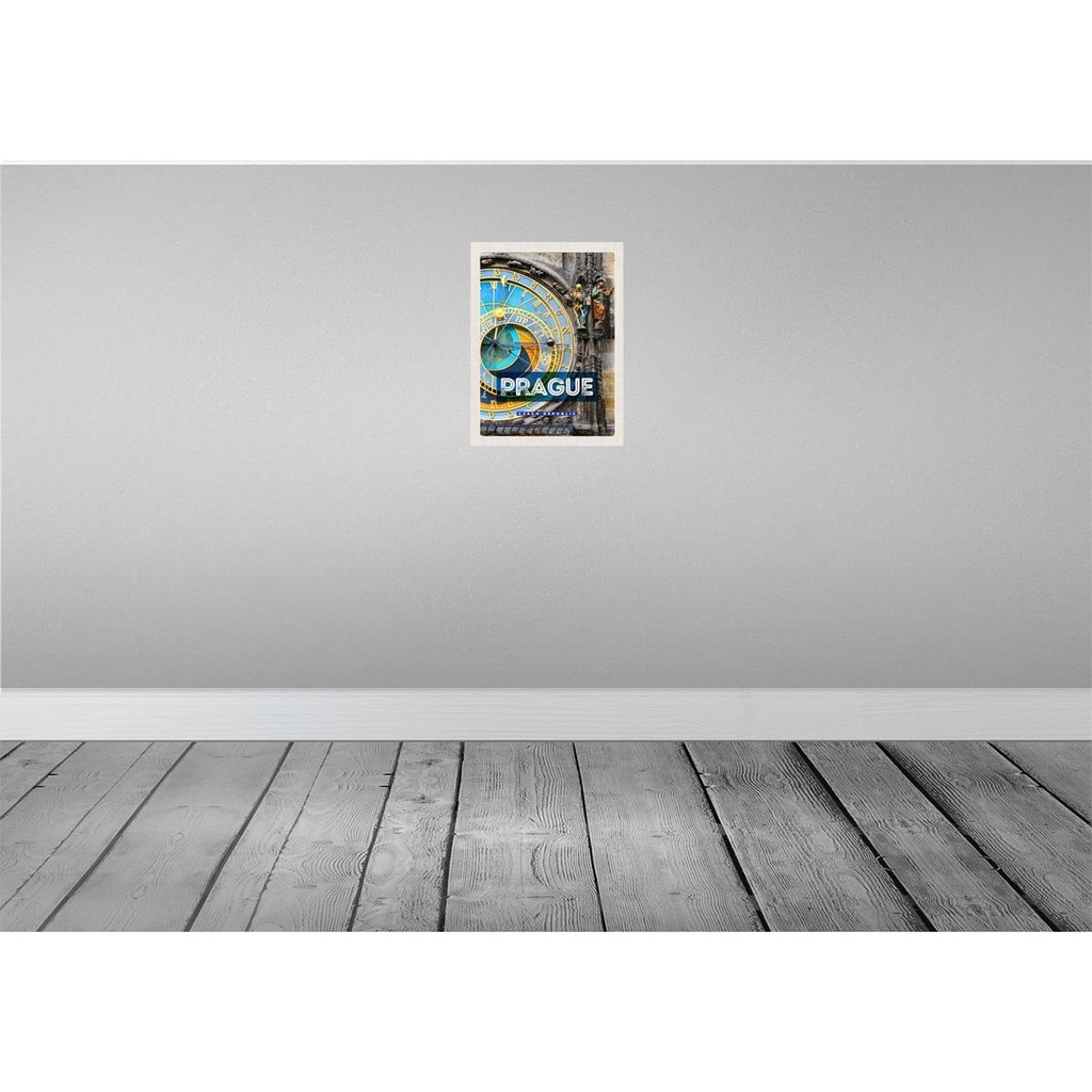 [LA-129863] Blechschild 30x20 cm Prague Rathausuhr Tschechien Bildmotiv Reisemotiv Abenteuer Reisen Urlaub Bild 2