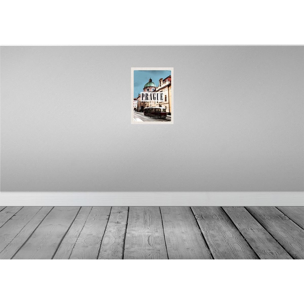 [LA-129866] Blechschild 30x20 cm Prague Prag Straßenbahn Tschechien Bildmotiv Reisemotiv Abenteuer Reisen Urlaub Bild 2