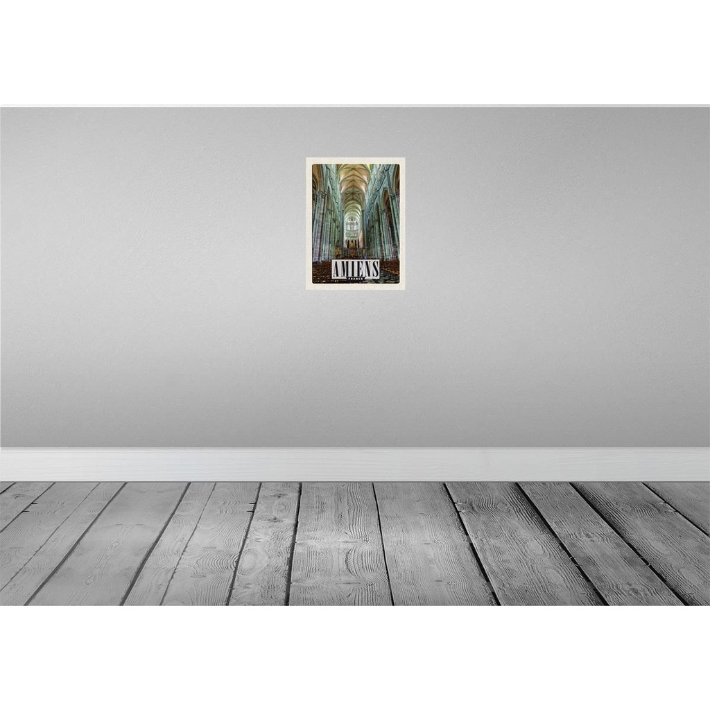 [LA-129878-H] Holzschild 30x20 cm Amiens France Kathedrale Bildmotiv Reisemotiv Abenteuer Reisen Bild 2