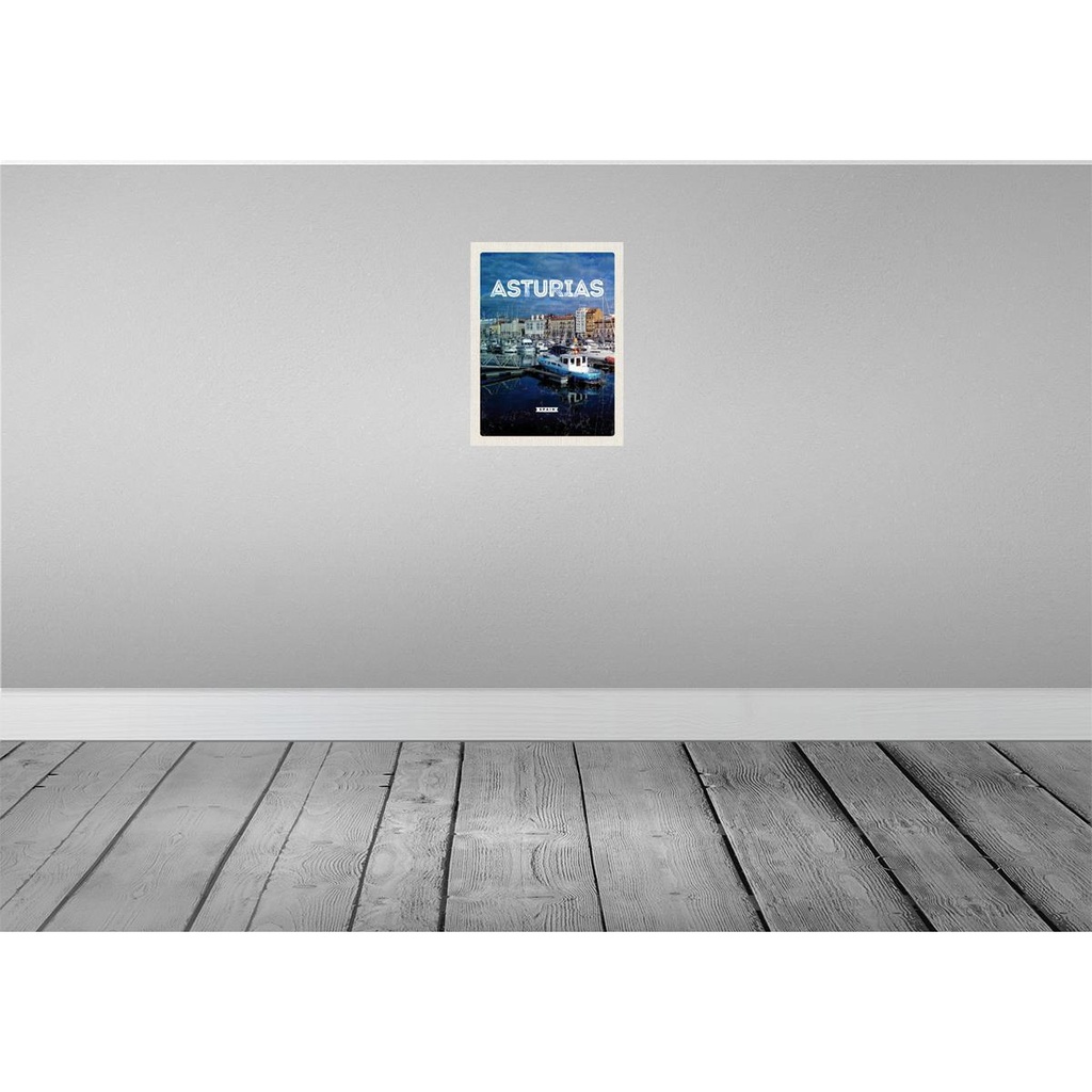 [LA-129882-H] Holzschild 30x20 cm Retro Asturias Spyin Spanien Jachten Bildmotiv Reisemotiv Abenteuer Reisen Bild 2