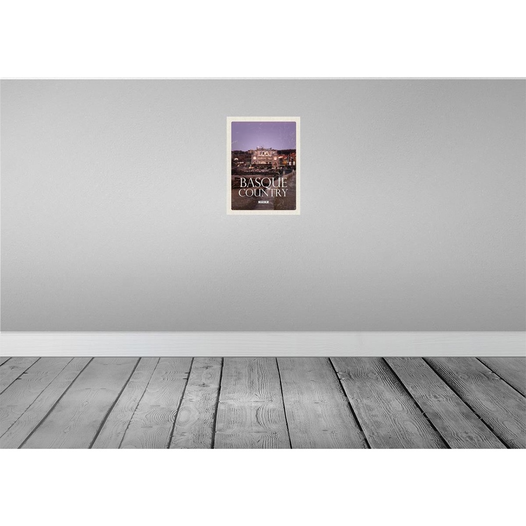 [LA-129884-H] Holzschild 30x20 cm Retro Basque country Spain Baskenland Bildmotiv Reisemotiv Abenteuer Reisen Bild 2