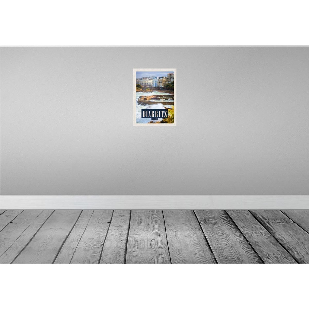 [LA-129888-H] Holzschild 30x20 cm Biarritz France Seebad Urlaubsort Meer Bildmotiv Reisemotiv Abenteuer Reisen Bild 2