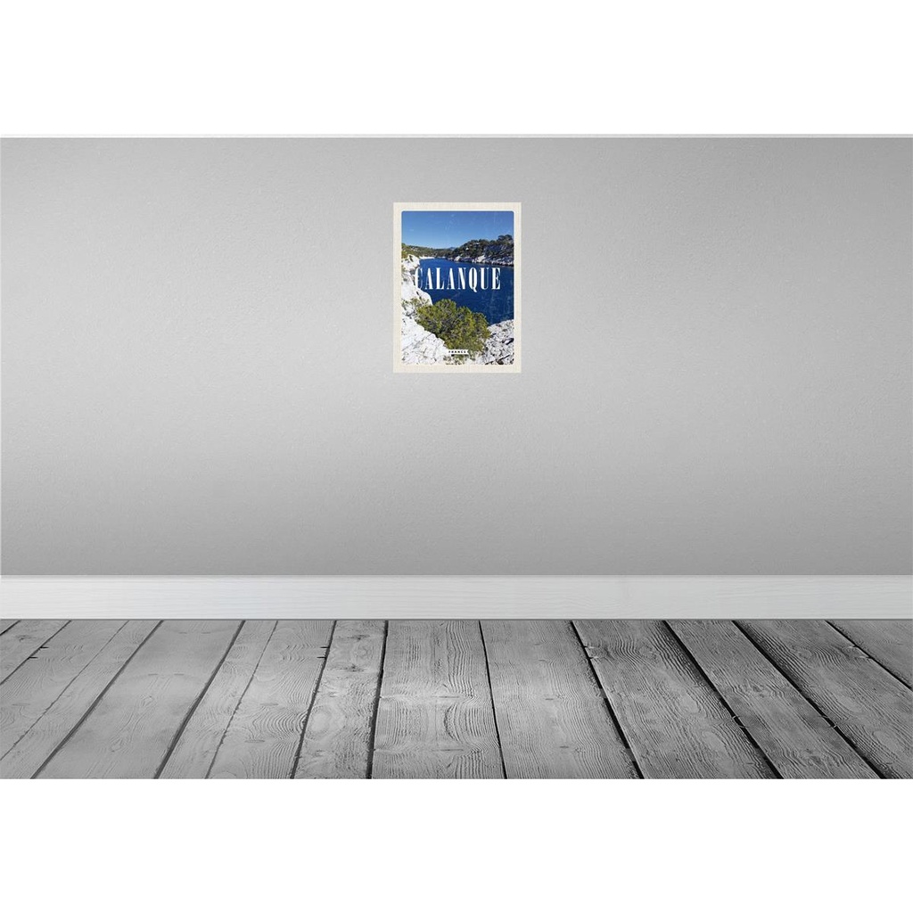 [LA-129895] Blechschild 30x20 cm Retro calanque Urlaub France Meer Berge Natur Bildmotiv Reisemotiv Abenteuer Reisen Bild 2