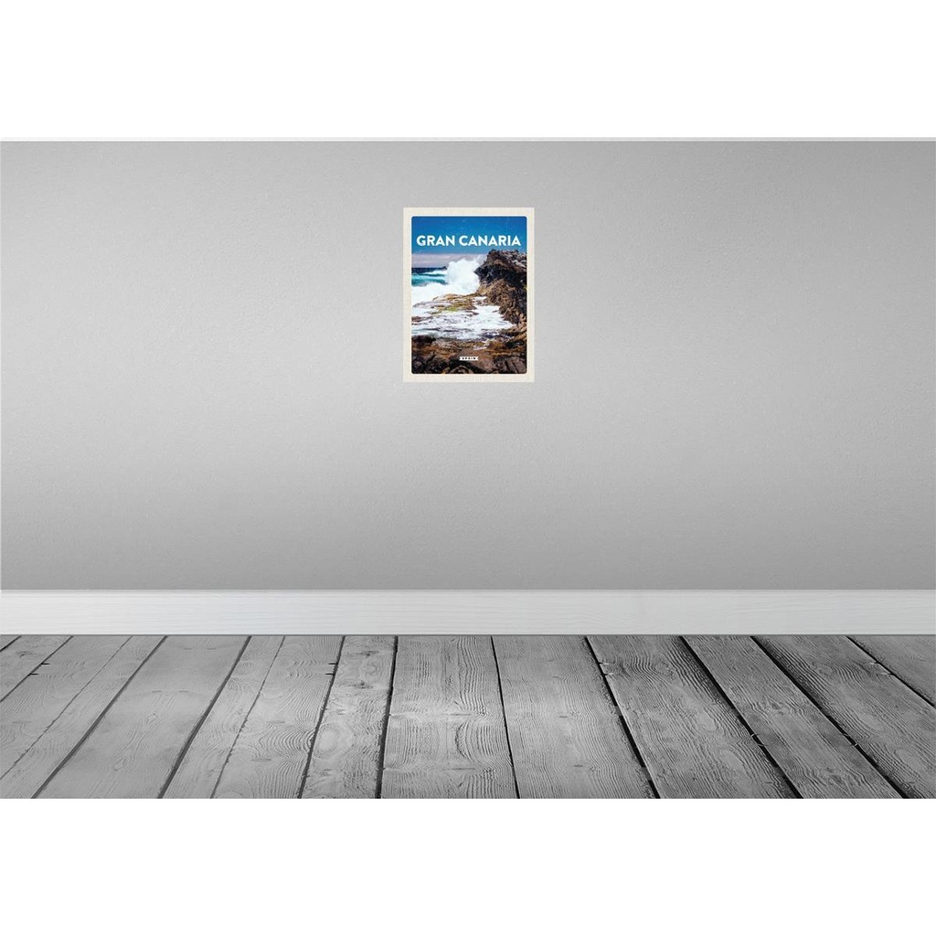 [LA-129917-H] Holzschild 30x20 cm Gran Canaria Spain Meer Berge Bildmotiv Reisemotiv Abenteuer Reisen Bild 2