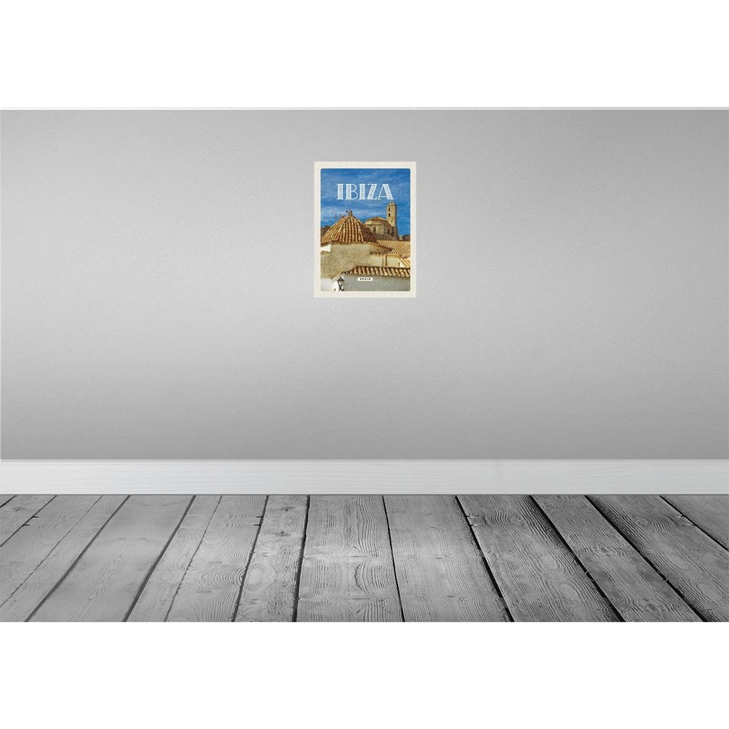 [LA-129921-H] Holzschild 30x20 cm Retro Ibiza Spain Altstadt Urlaub Bildmotiv Reisemotiv Abenteuer Reisen Bild 2