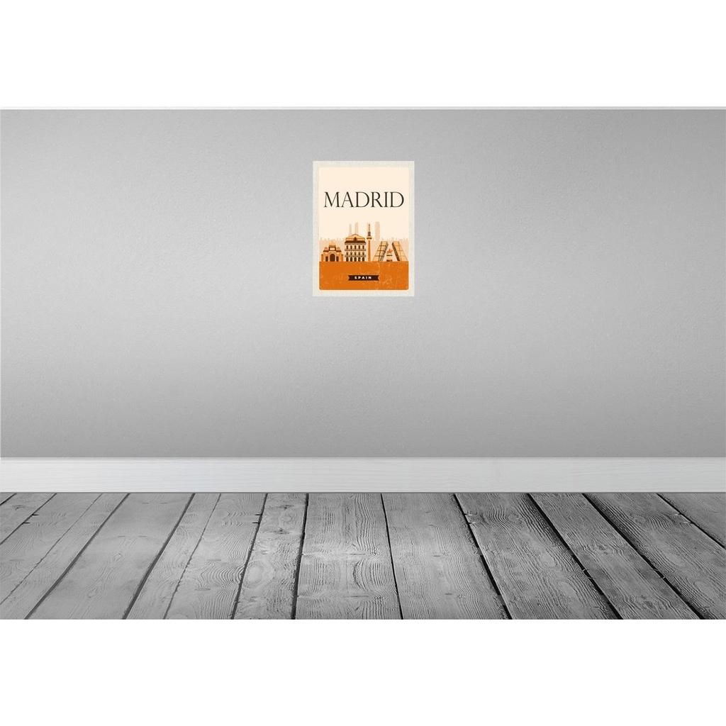 [LA-129928] Blechschild 30x20 cm Retro Madrid Spain malerisches Bild Bildmotiv Reisemotiv Abenteuer Reisen Urlaub Bild 2
