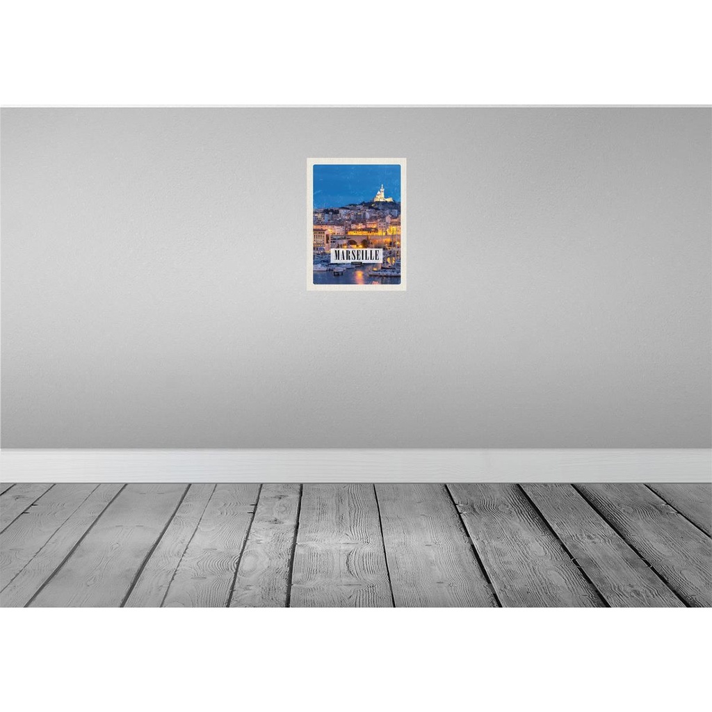 [LA-129931] Blechschild 30x20 cm Retro Marseille France Panorama Nacht Bildmotiv Reisemotiv Abenteuer Reisen Urlaub Bild 2