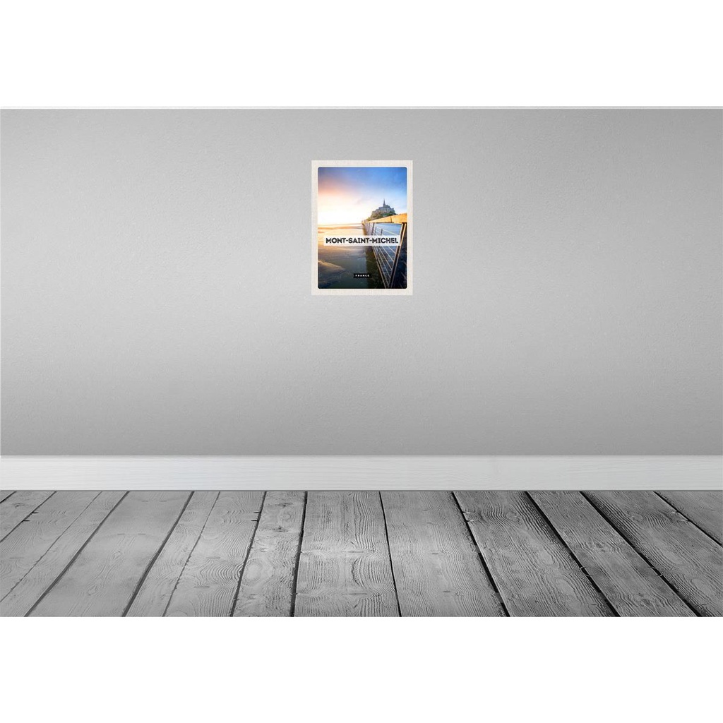 [LA-129934-H] Holzschild 30x20 cm Mont-saint-Michel France Meer Bild 2