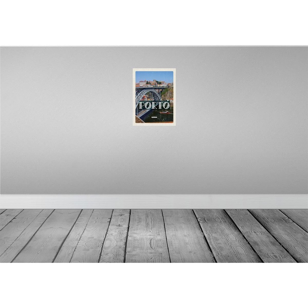 [LA-129944] Blechschild 30x20 cm Porto Portugal Reisen Urlaub Brücke Ponte Dom Luís I Bildmotiv Reisemotiv Abenteuer Bild 2