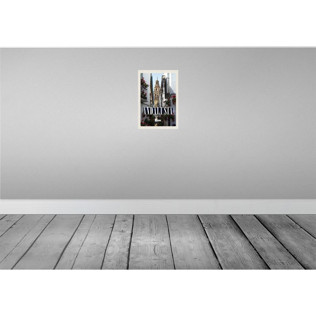 [LA-129969-H] Holzschild 30x20 cm Andalusia Spain Spainen Reiseziel Bildmotiv Reisemotiv Abenteuer Reisen Bild 2