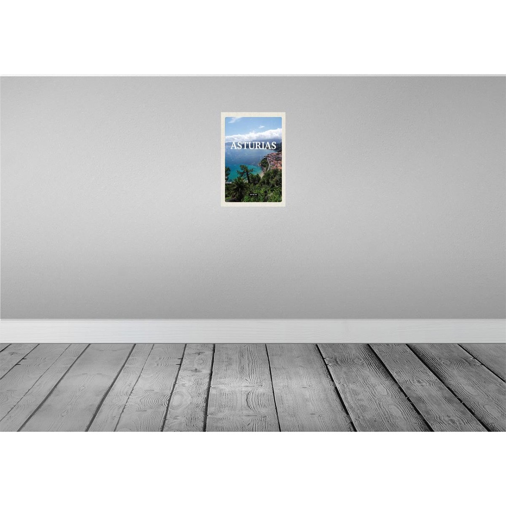 [LA-129972-H] Holzschild 30x20 cm Asturias Spain grüner Diamant Bildmotiv Reisemotiv Abenteuer Reisen Bild 2