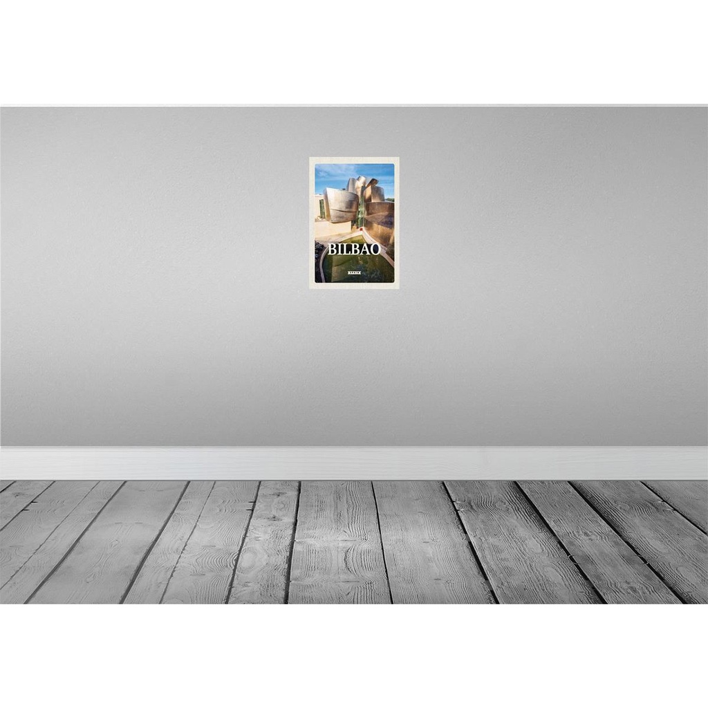 [LA-129977-H] Holzschild 30x20 cm Bilbao Spain Hafenstadt Urlaubsort Bildmotiv Reisemotiv Abenteuer Reisen Bild 2