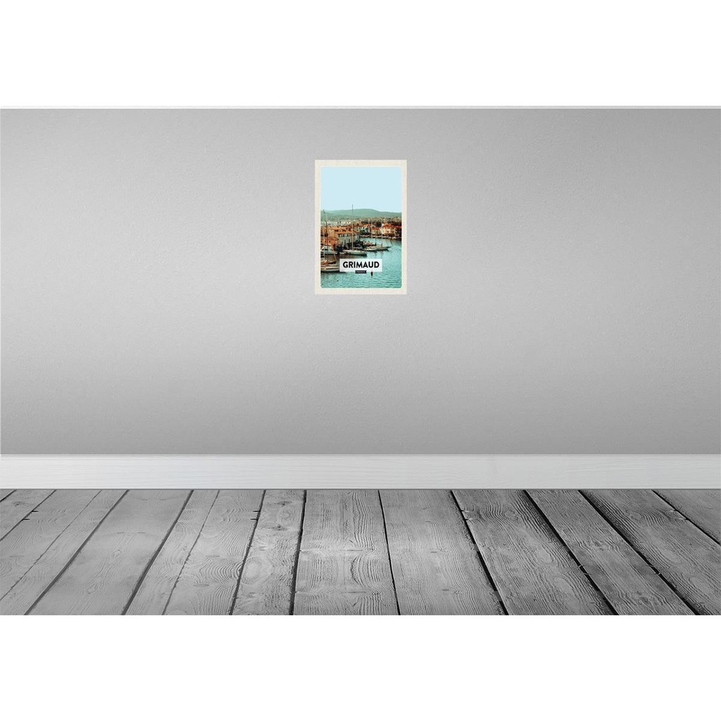 [LA-129995] Blechschild 30x20 cm Grimaud France Meer Bildmotiv Reisemotiv Abenteuer Reisen Urlaub Bild 2