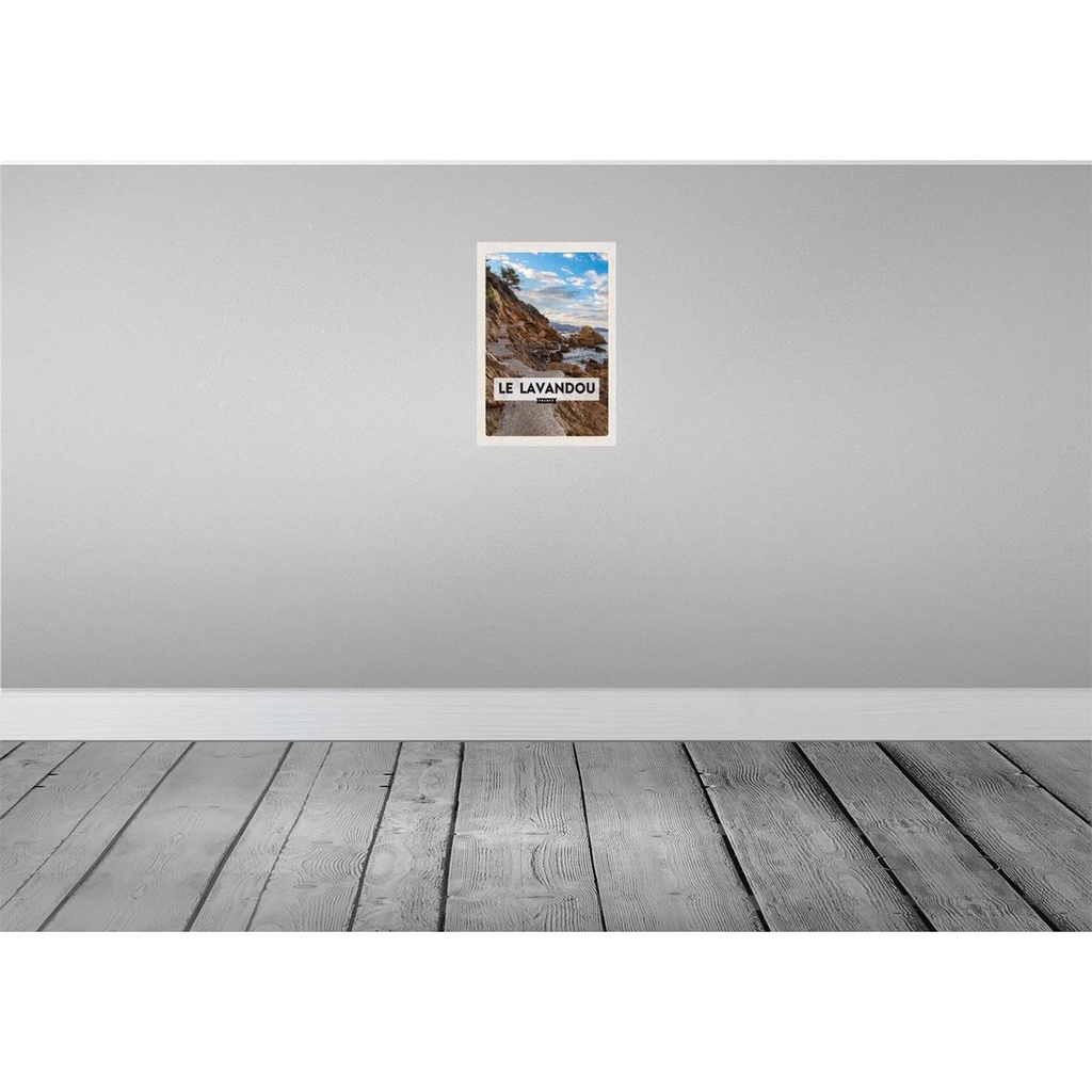 [LA-129998-H] Holzschild 30x20 cm Le Lavandou France Berge Meer Bildmotiv Reisemotiv Abenteuer Reisen Bild 2