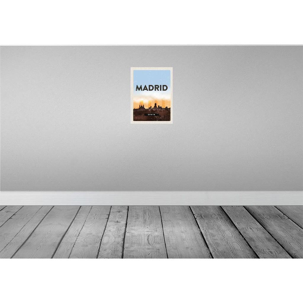 [LA-130003-H] Holzschild 30x20 cm Madrid Spain Retro Malerisches Bild Bildmotiv Reisemotiv Abenteuer Reisen Bild 2
