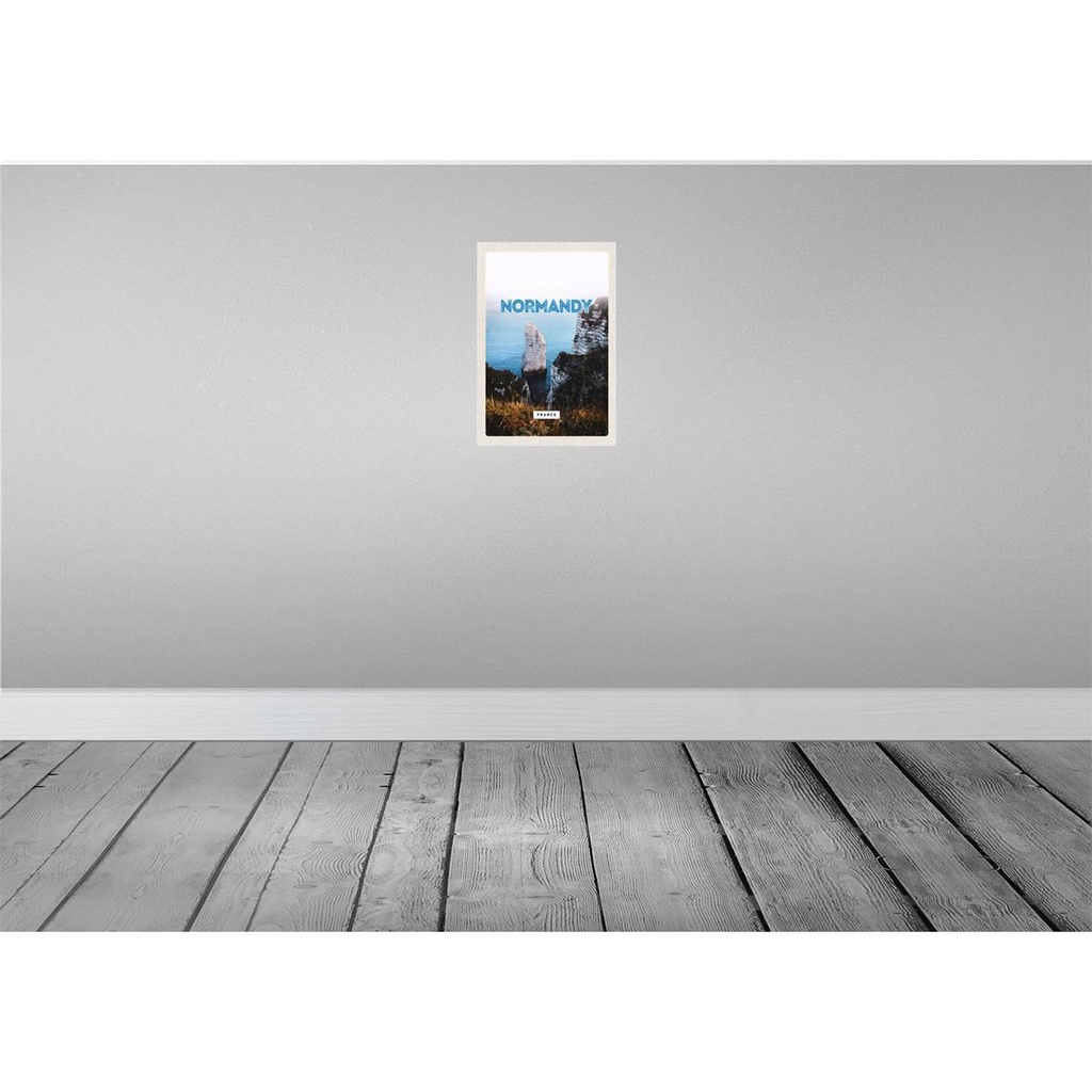 [LA-130013] Blechschild 30x20 cm Normandy France weiße Felse Meer Bildmotiv Reisemotiv Abenteuer Reisen Urlaub Bild 2