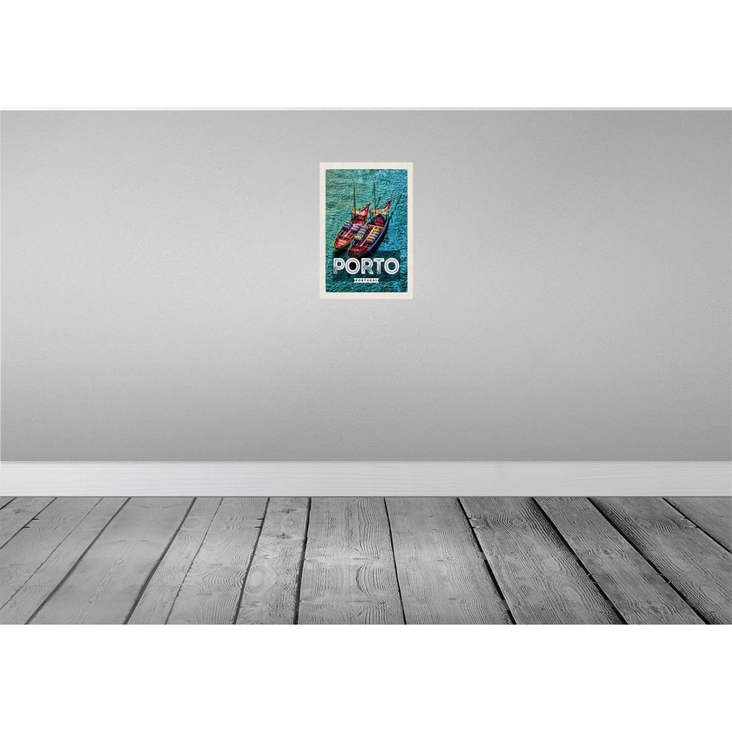 [LA-130018] Blechschild 30x20 cm Porto Portugal Poster Meer Boote Bildmotiv Reisemotiv Abenteuer Reisen Urlaub Bild 2