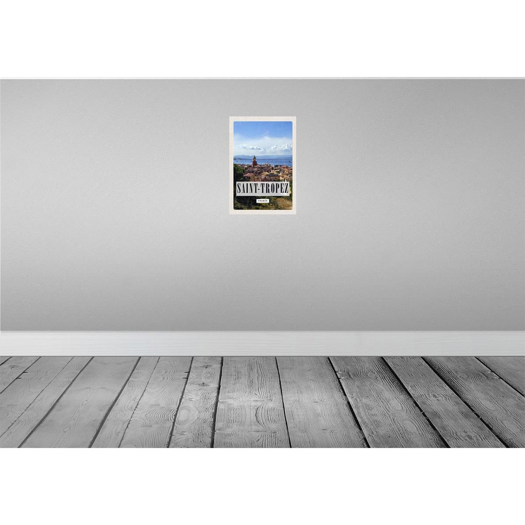 [LA-130022-H] Holzschild 30x20 cm Saint-Tropez France Panorama Poster Bildmotiv Reisemotiv Abenteuer Reisen Bild 2