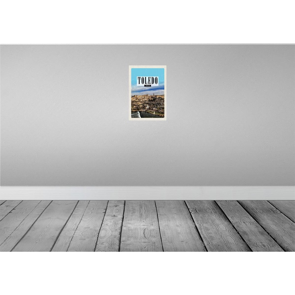 [LA-130031] Blechschild 30x20 cm Toledo Spain Panorama Stadt Bildmotiv Reisemotiv Abenteuer Reisen Urlaub Bild 2