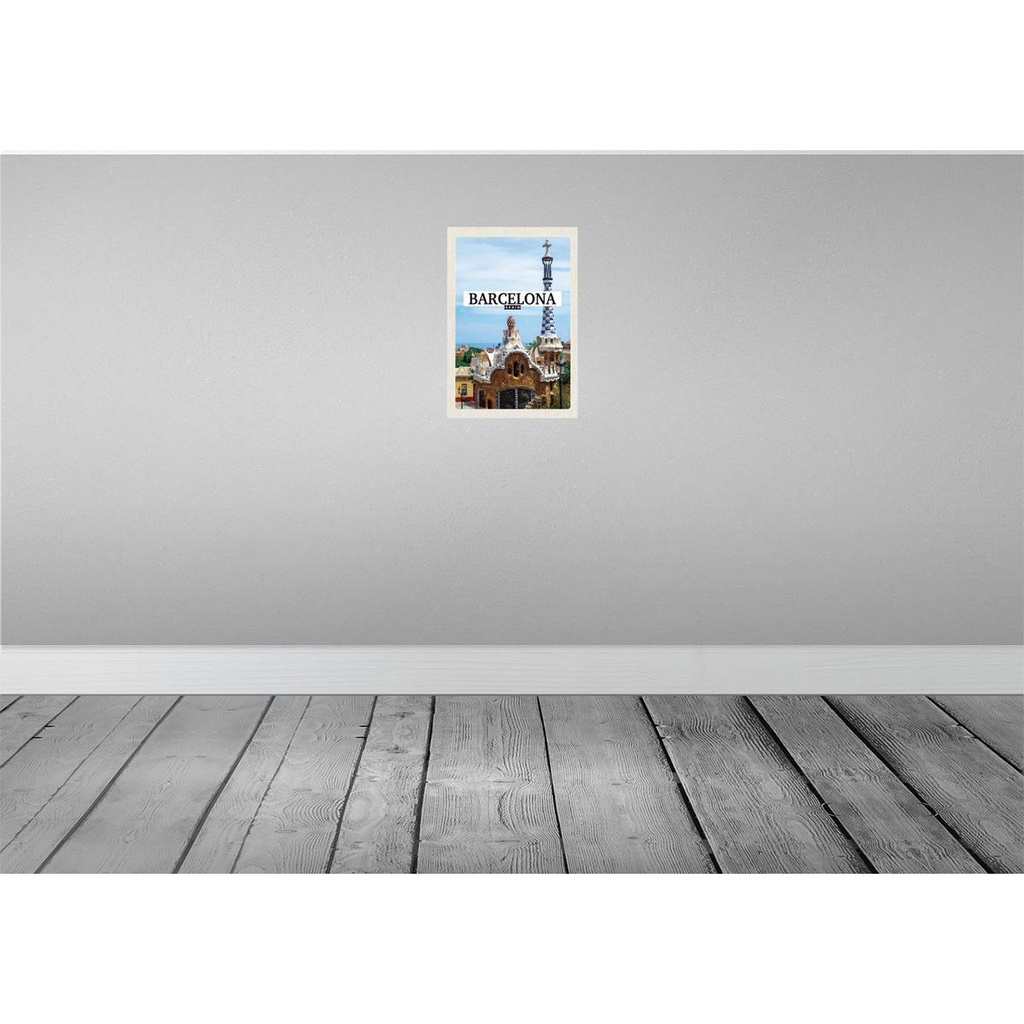 [LA-130035] Blechschild 30x20 cm Barcelona Spain urlaubsort Meer Bildmotiv Reisemotiv Abenteuer Reisen Urlaub Bild 2