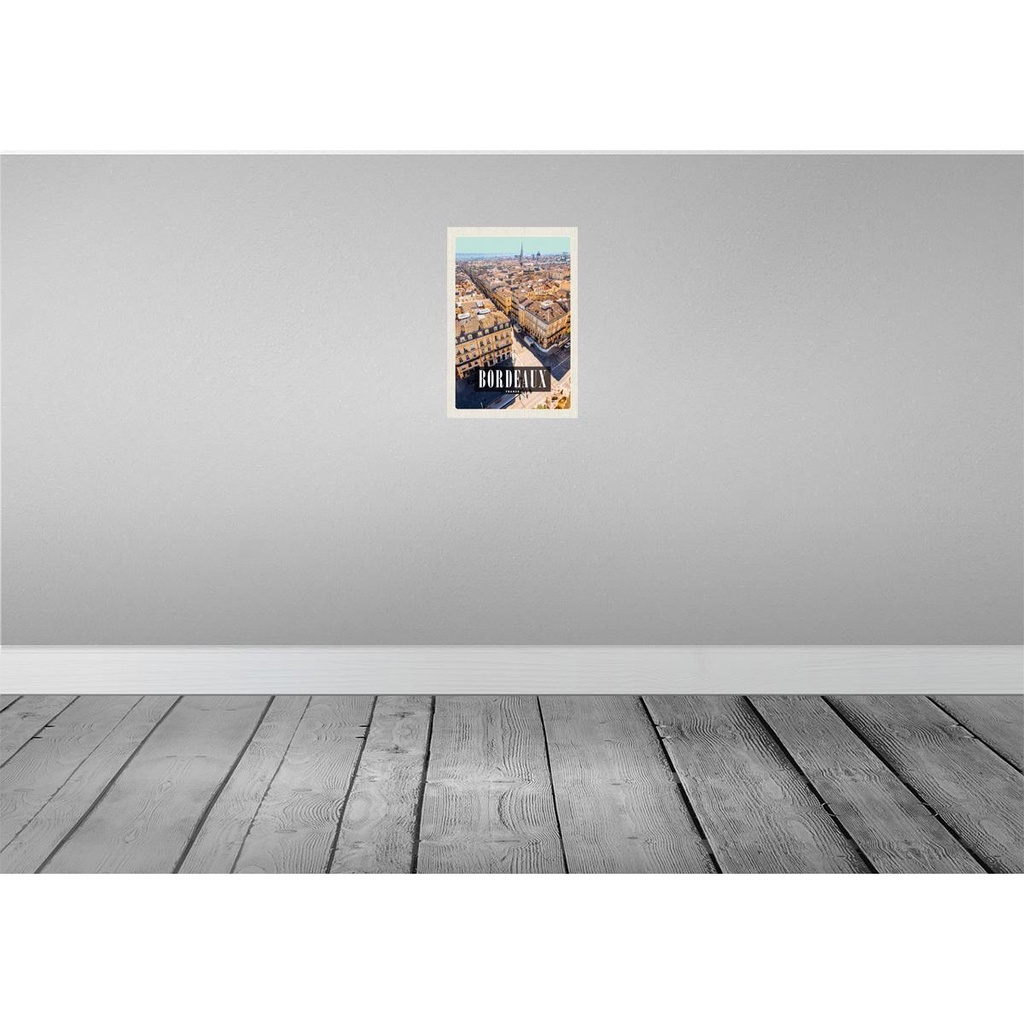 [LA-130041-H] Holzschild 30x20 cm Bordeaux France Panorma Reiseziel Bildmotiv Reisemotiv Abenteuer Reisen Bild 2