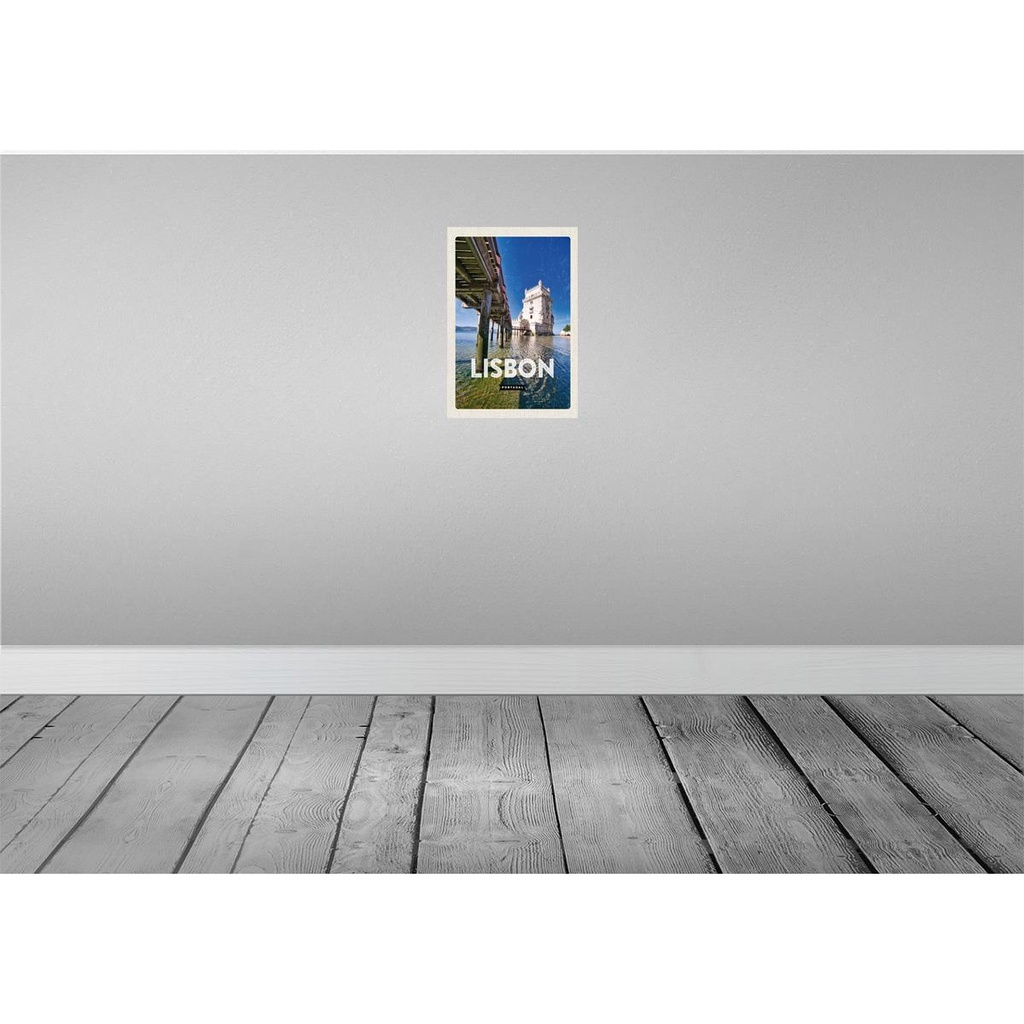 [LA-130055] Blechschild 30x20 cm Lisbon Portugal Meer Reisezirl Bildmotiv Reisemotiv Abenteuer Reisen Urlaub Bild 2