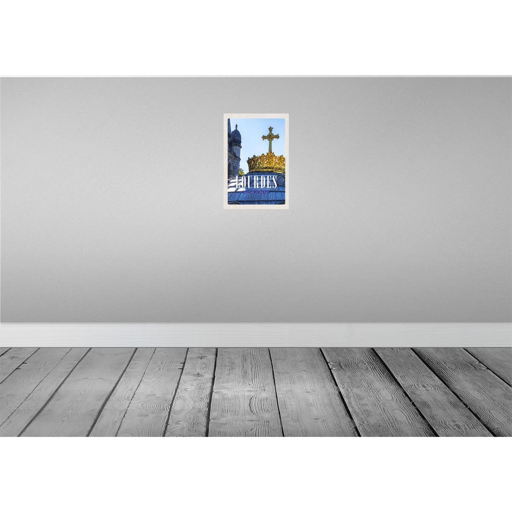 [LA-130057-H] Holzschild 30x20 cm Lourdes Sanctuary of our lady Gescenk Bildmotiv Reisemotiv Abenteuer Reisen Bild 2