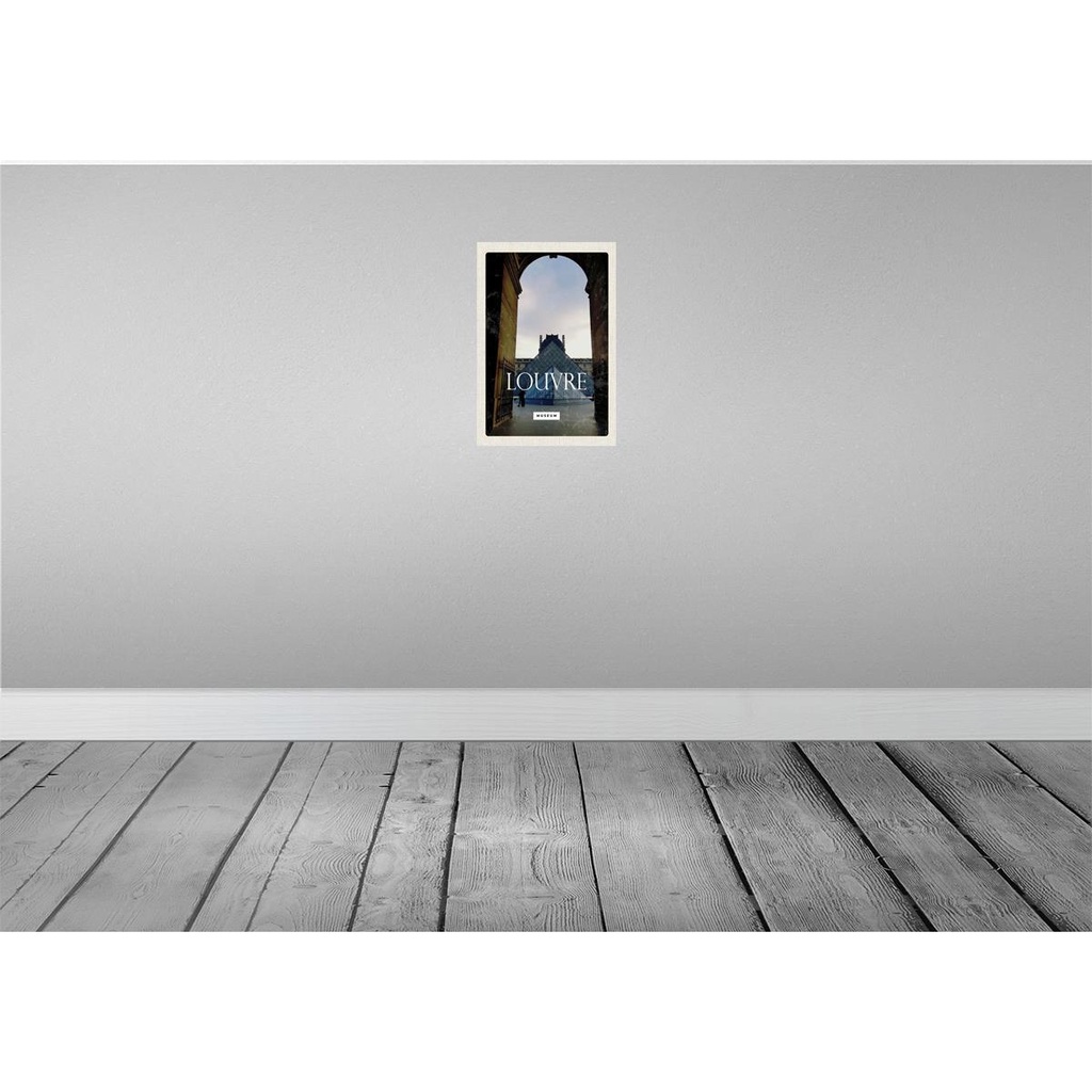 [LA-130058-H] Holzschild 30x20 cm Louvre Museum Reiseziel Architektur Bildmotiv Reisemotiv Abenteuer Reisen Bild 2