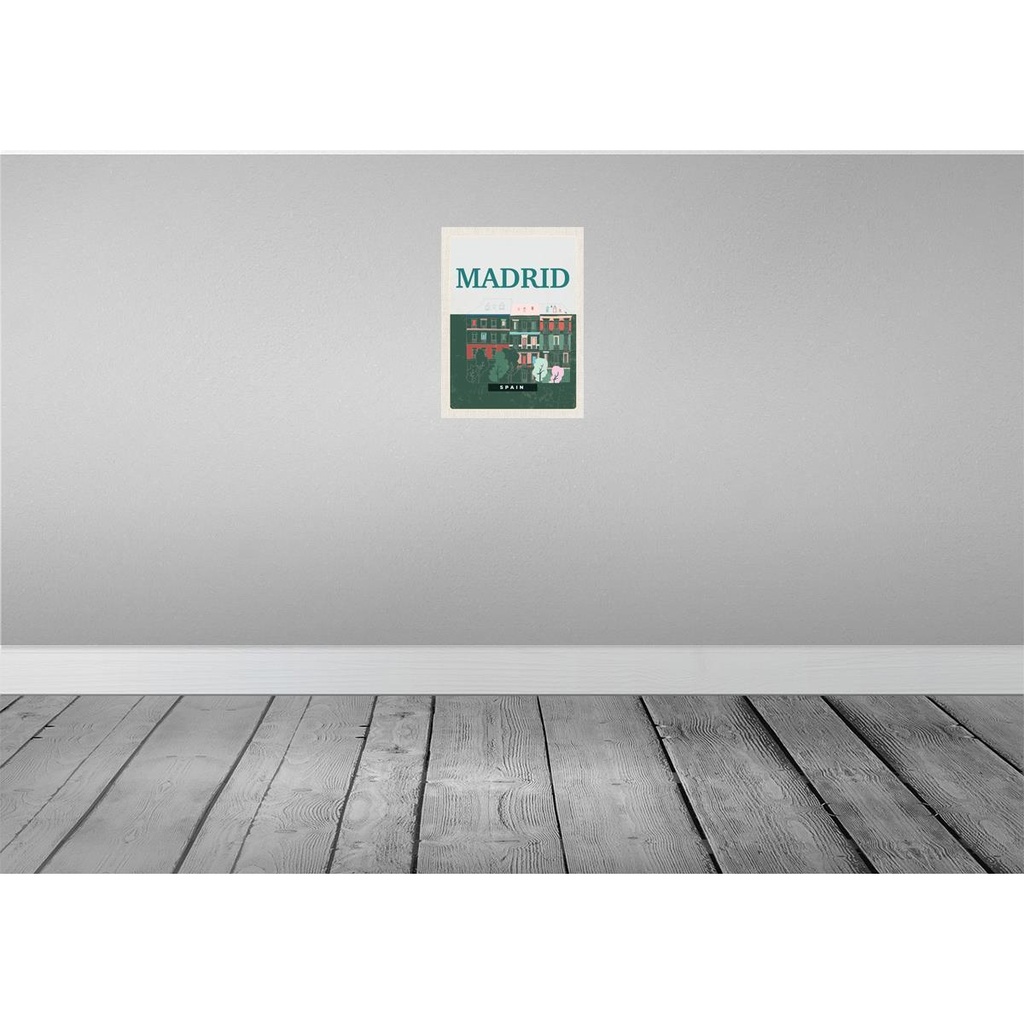 [LA-130059-H] Holzschild 30x20 cm Madrid Spain Errinerungen Retro Bildmotiv Reisemotiv Abenteuer Reisen Bild 2