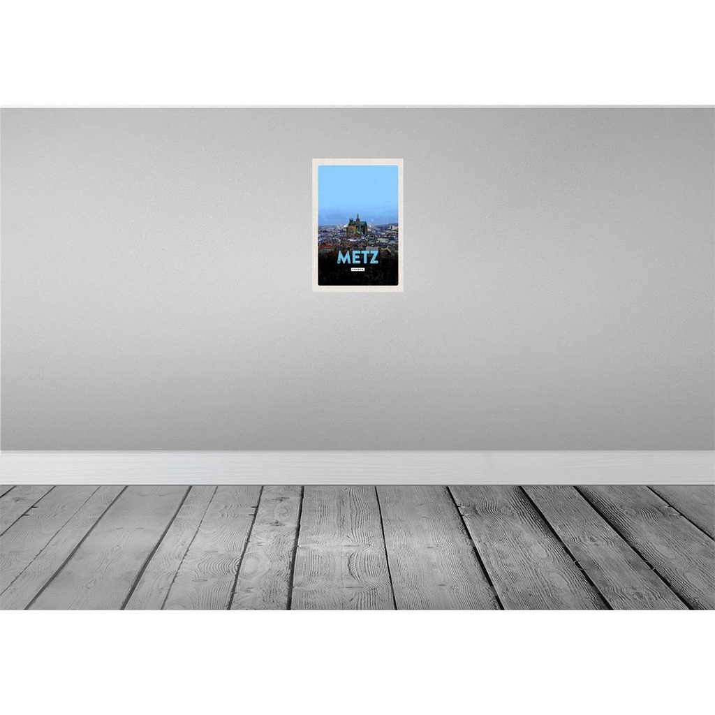 [LA-130062] Blechschild 30x20 cm Metz France Panorama Retro Bildmotiv Reisemotiv Abenteuer Reisen Urlaub Bild 2